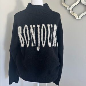 a new day Black and White Cowl Neck Sweater